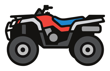 Fototapeta premium ATV quad hover mode side view vector. Generative AI