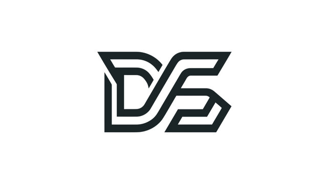 Abstract interlocking letter ds monogram logo design