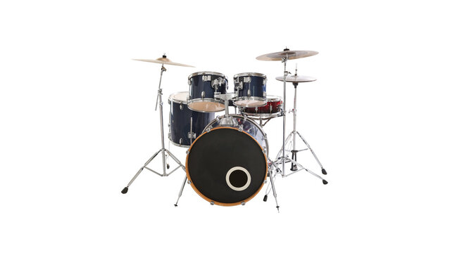 Professional drum set isolated on transparent background