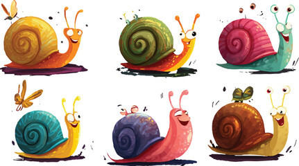 snail on a green background © asadul