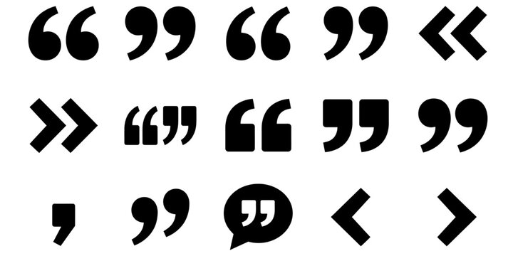 Collection of Black Quotation Marks and Symbols 2.