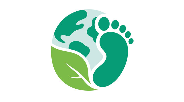 Environmental Footprint Symbol with Leaf Design.