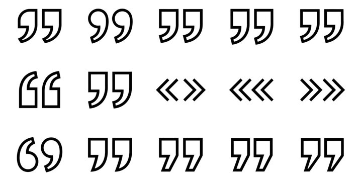 Collection of various quotation marks and symbols.
