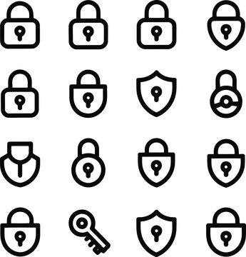 USB Cable Types and Charger Connector Outline Icon Set 