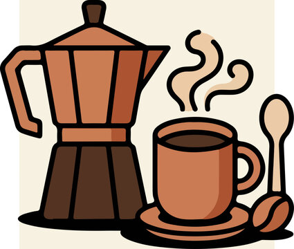Coffee Cup and Moka Pot.
