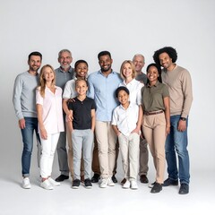Fototapeta premium A diverse group of people of various ages and ethnicities standing together