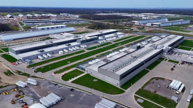 Data center campus providing cloud computing services and AI machine learning, OH, USA