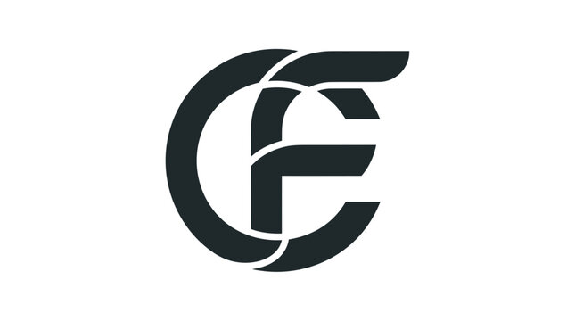 Modern geometric monogram logo combining letters c and f