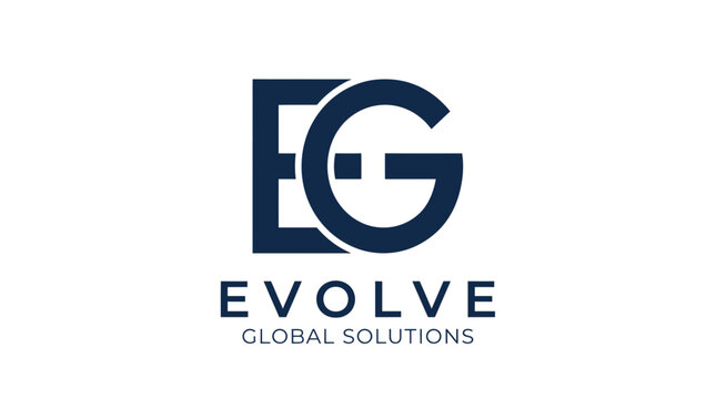 Modern corporate monogram logo for evolve global solutions