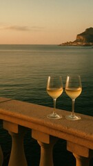 Obraz premium Romantic sunset ocean view mobile wallpaper