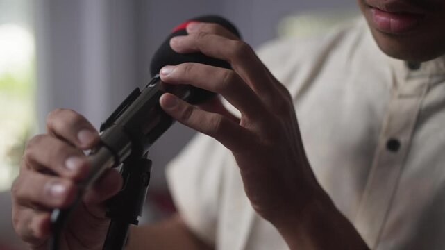 Hand Tapping Microphone During Sound Check Before Speaking
