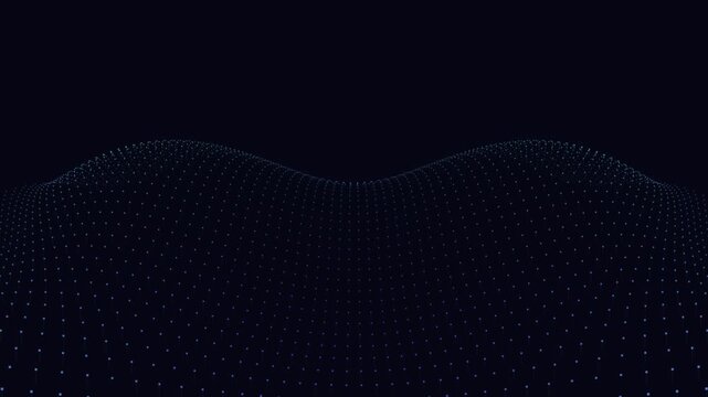 Abstract Blue Particle Wave Digital Grid Technology Motion Graphics Background