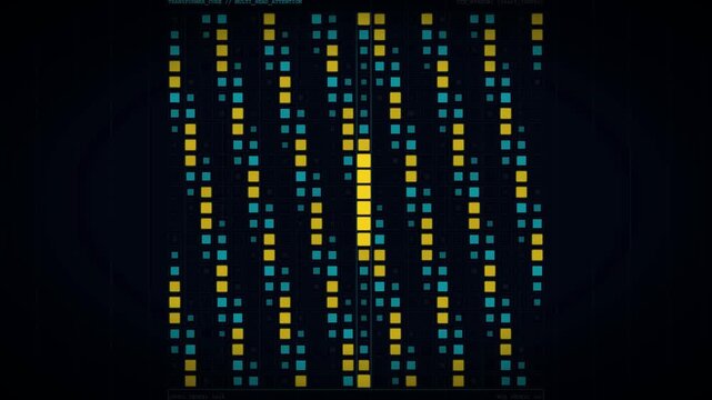 A visual representation of an artificial intelligence transformer matrix, featuring glowing data nodes processing deep learning algorithms and complex cybernetic code.