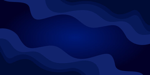 Fototapeta premium Abstract dark blue gradient flowing wave background