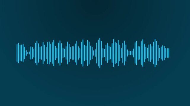 Blue Sound Waveform on Dark Teal Background stock image