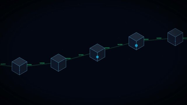 A dynamic visualization of a secure blockchain ledger network, illustrating decentralized algorithmic transactions, cryptocurrency mining, and modern financial technology.