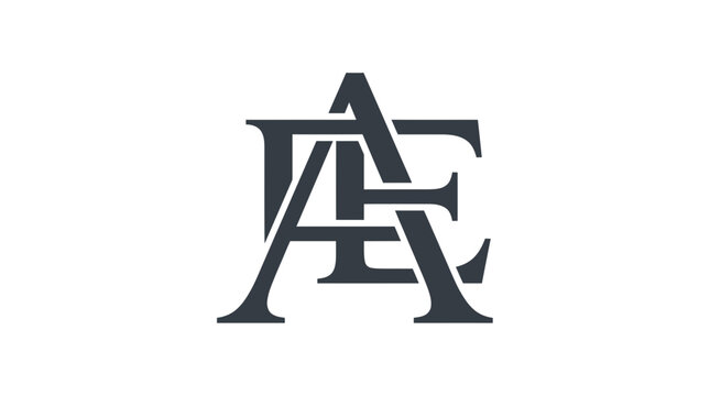 Classic interlocking letters a and e serif monogram