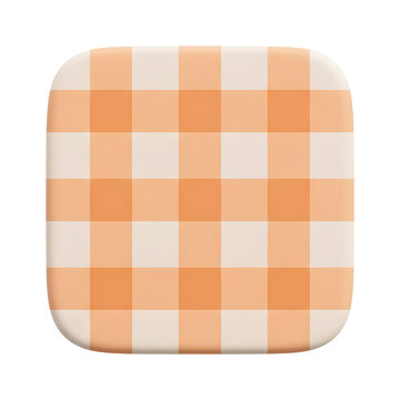 Orange and Cream Gingham Pattern
