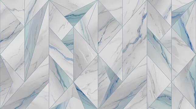 Geometric Marble Pattern with Blue Veins - Abstract Background
