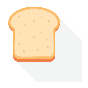 Flat design bread slice icon on transparent background