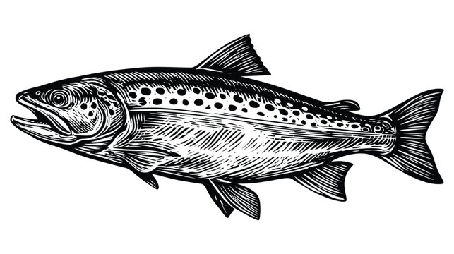 Fish vector illustration depicting a trout species