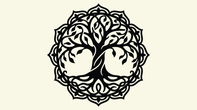 Luxury Tree of Life Mandala CNC Vector