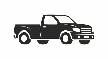 Fototapeta premium A black pickup truck illustration with a white background