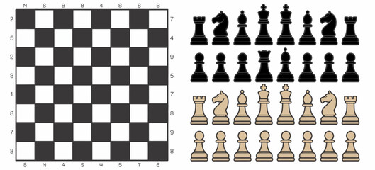 Chess Board and Strategy Pieces Vector Illustration Template © JUTHI