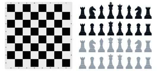 Chess Board and Strategy Pieces Vector Illustration Template © JUTHI