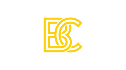 Interlocking yellow monogram letters b and c in a linear style © mumun