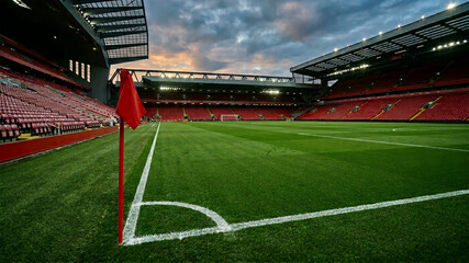 Fototapeta premium Corner Flag on a Professional Football Field