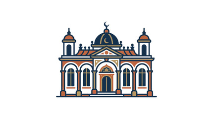 Obraz premium Islamic Mosque Building Icon Vector Flat Illustration