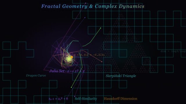 Fractals and Mandelbrot Set Animation Showing Self Similar Patterns Infinite Complexity and Iteration