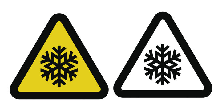 Snowflake vector icon design for cold temperature warning
