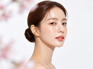 Fototapeta premium 옆모습이 돋보이는 여성 스킨케어 포트레이트 / Woman Skincare Portrait with a Side Profile