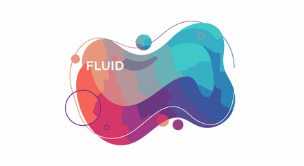 Fototapeta premium A colorful abstract illustration with the word fluid on a white background