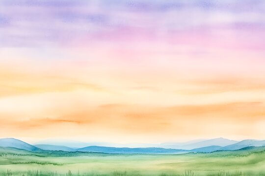 Serene sunset over rolling hills