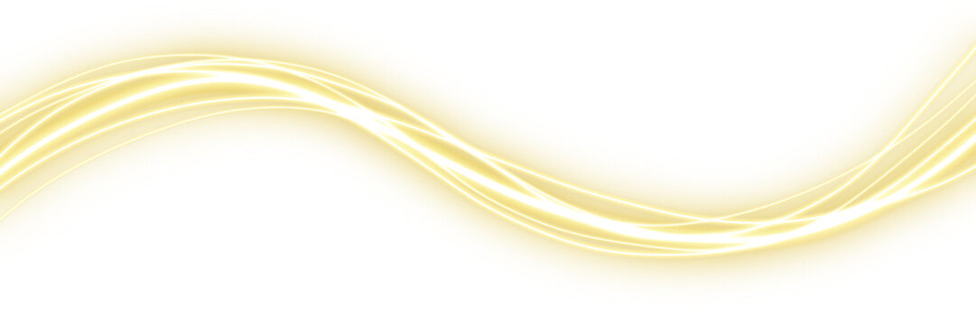 Bright Golden Neon Light Swoosh Wave Streak effect