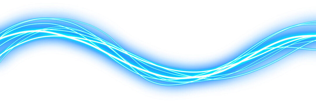 Neon Blue Cyan Fiber Optic Wave Line