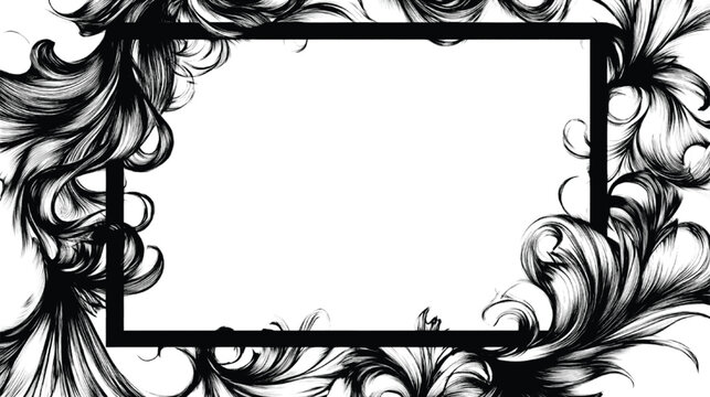 Floral scrolls form an ornate decorative border with deep black ink textures and intricate Victorian-inspired flourishes that frame an expansive central area for elegant text or custom branding.