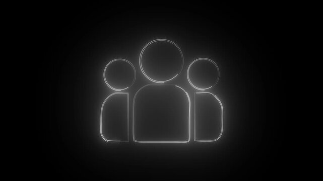 Icons concept. Glowing neon man icon animation. Animated icon on background, alpha channel. people man icon glowing animation saber video on 4 k ...