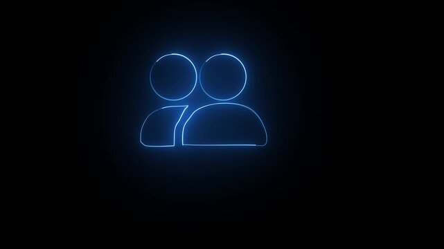 Icons concept. Glowing neon man icon animation. Animated icon on background, alpha channel. people man icon glowing animation saber video on 4 k ...