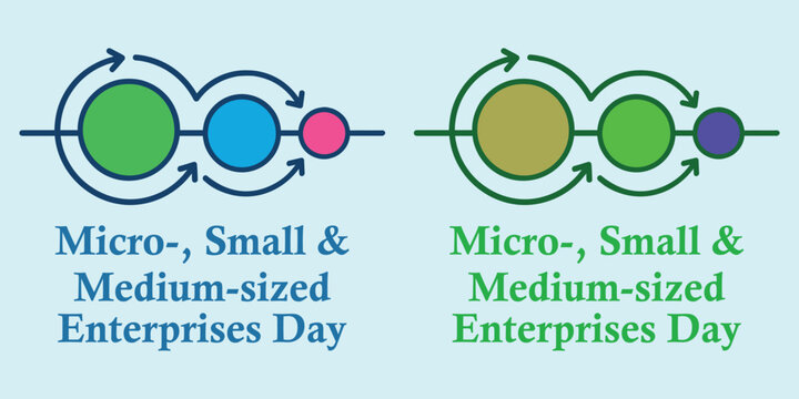 Msme day circular diagrams supporting micro small and medium enterprises globally