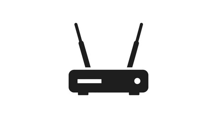 Fototapeta premium Wireless router silhouette on a white background