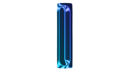 A shiny blue metallic object stands upright on a surface. © Monirul