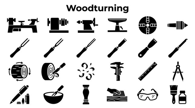 Woodturning Tools and Techniques Collection Illustration