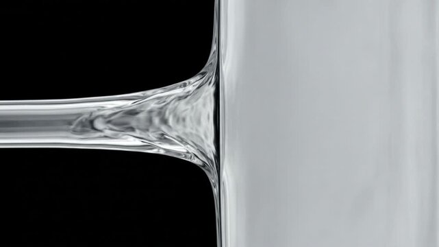 高速で流れる薄いポリマー流体が厚く穏やかな層へと変化する抽象的な物理シミュレーションCG