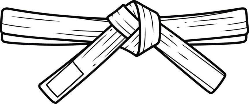 Martial arts karate belt icon