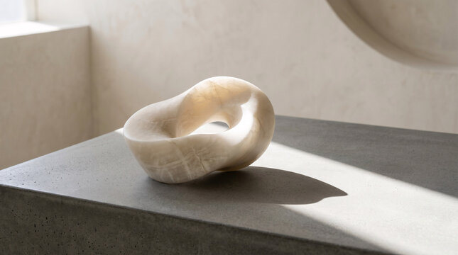Sculpture Organique Minimaliste sur Socle