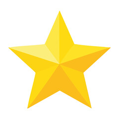 Obraz premium Yellow five-pointed star icon on transparent background